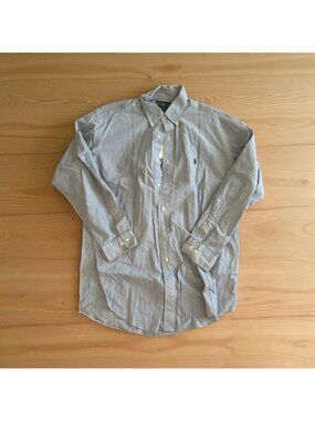 RALPH LAUREN Men's Blue Pinstripe Button Down Size 16 32/33